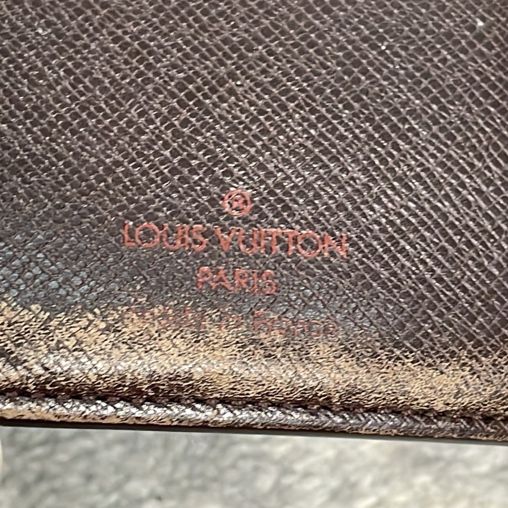 Louis Vuitton Damier Ebene French Kisslock Compact Wallet Brown Tan Checkboard - Picture 11 of 17